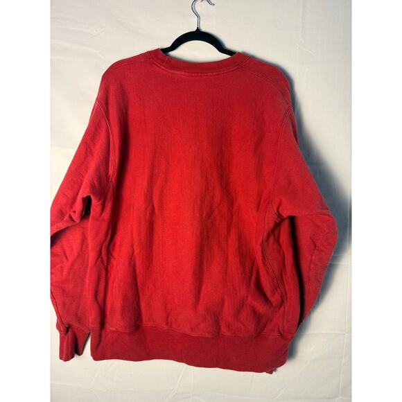 IU Indiana University Weave Red Crewneck Sweatshirt Logo Print Pullover Large - Picture 2 of 4